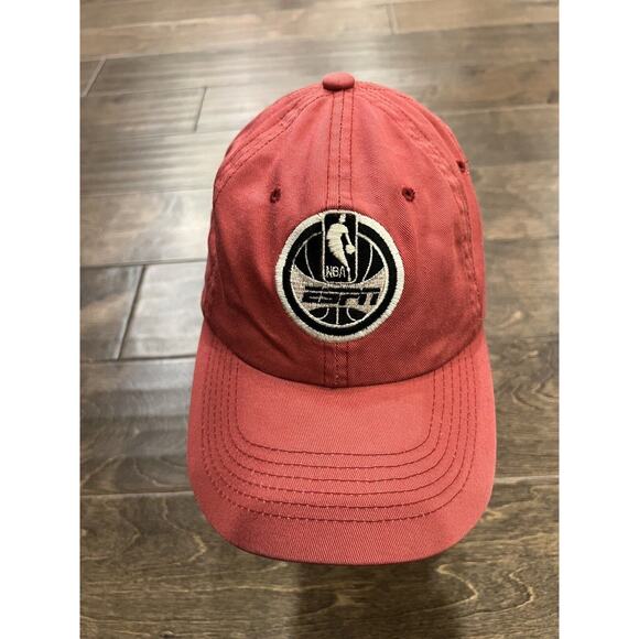 Headmaster Mens Red NBA ESPN Patch Adjustable Strapback Hat Baseball Cap Vtg - Picture 2 of 9